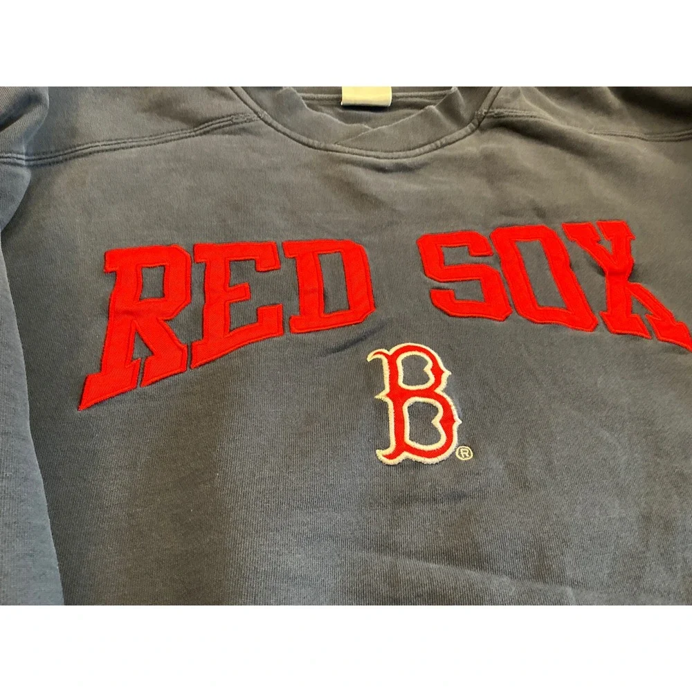 Adidas Vintage Boston Red Sox Crewneck Sweatshirt Distressed Navy M Y2K READ